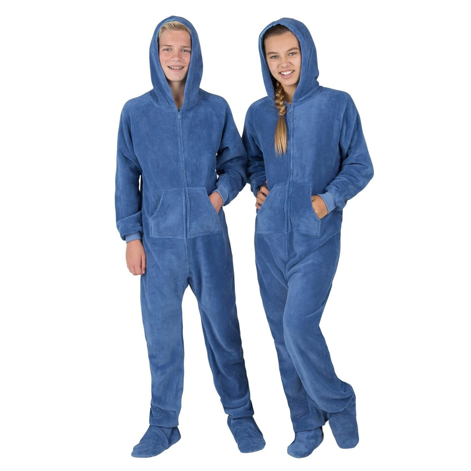 Union JumpSuits Footed Pajamas Family Matching Shadow Gray Hoodie One Pieces for Boys Girls Men Women