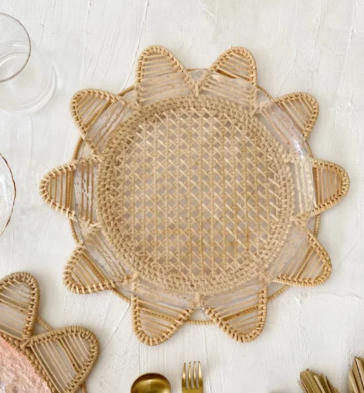 High Quality Wicker Woven Swirl Rattan Placemats Decorations Placemats