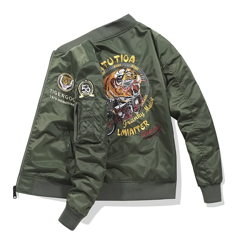 Fashionable hot sale high quality winter embroidered custom mens bomber jacket_voghion.com