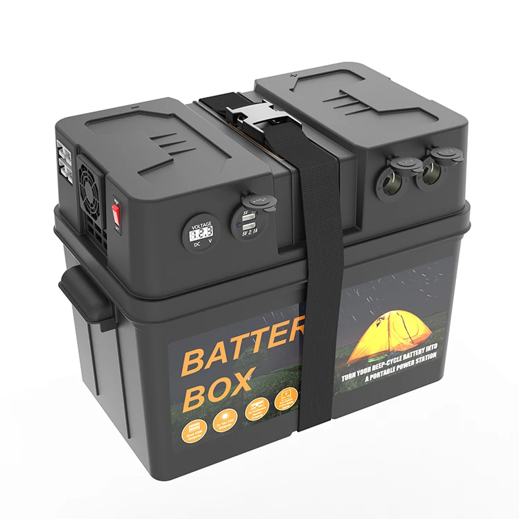 Custom Portable Solar Charge 12V Camping Battery Box 500W Inverter New Design Overload Electronics Instrument Enclosure