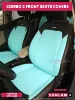 Combo 2 Front Seat Covers - Turquoise with Black