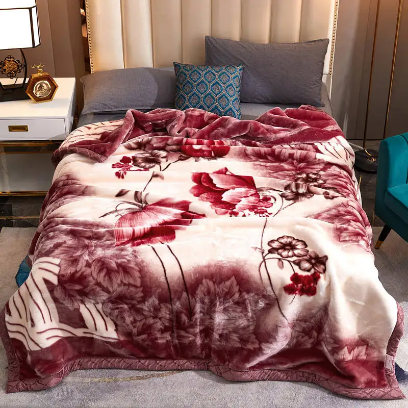 Raschel Blanket Double Thick Double Warm Coral Single Bed Blanket For