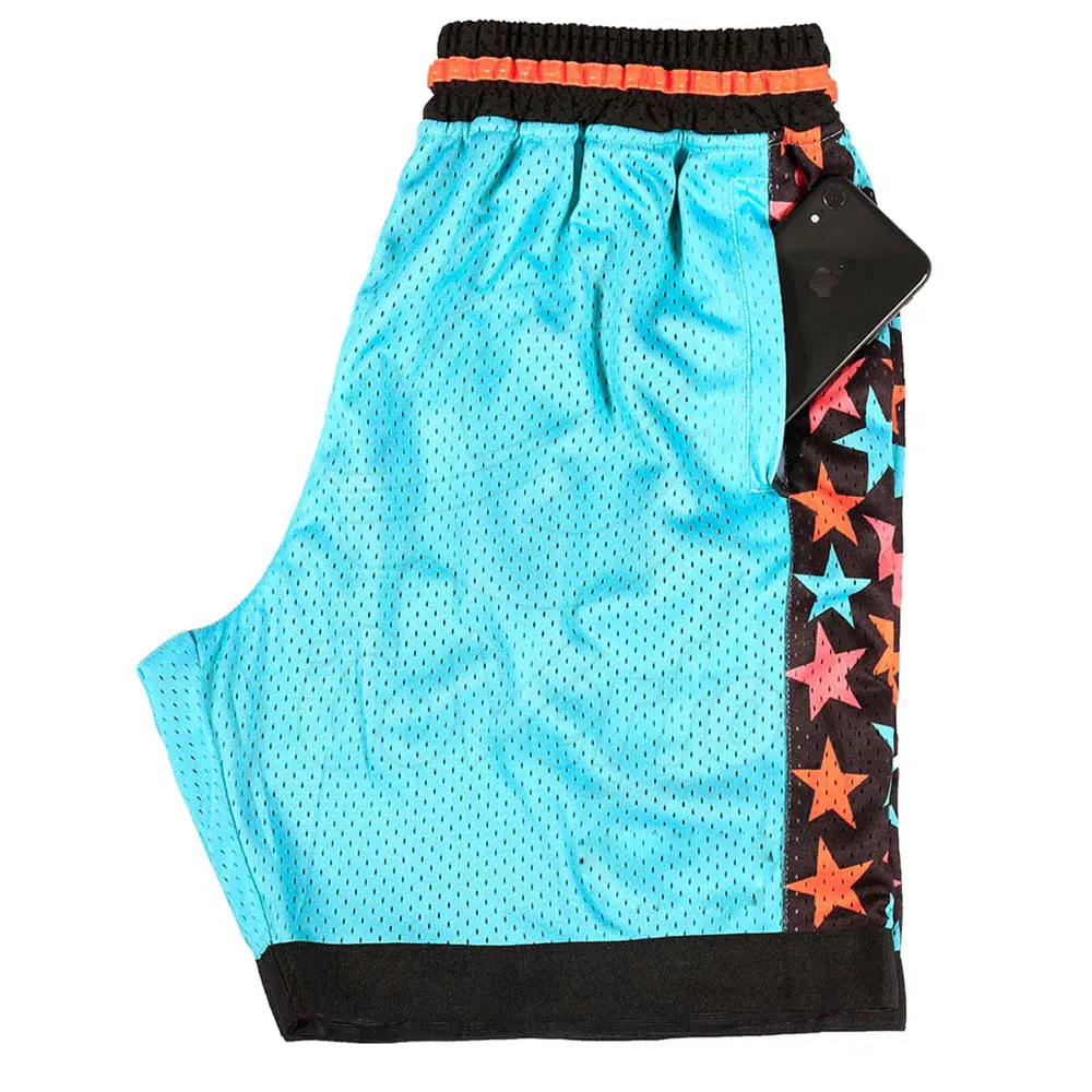 Custom Polyester Mesh Basketball Shorts Elastic Printing Men's Gym