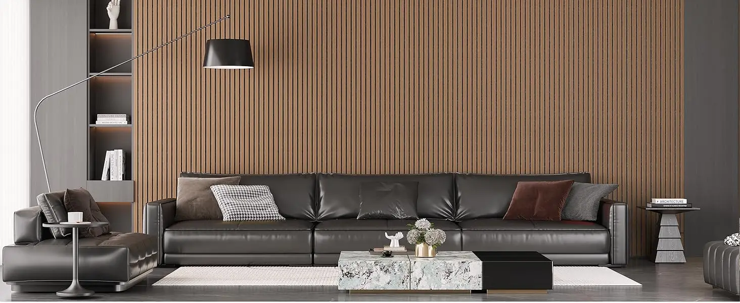 Modern MDF Slat Acoustic Wall Panels 3D Fluted Sound Absorbing NRC 80% Fireproof for Living Room Hotel Apartment Hospital School supplier