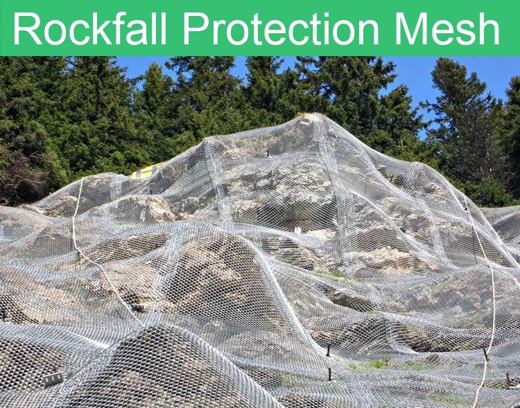 High Tensile Wire Mesh Slope Stabilisation Mesh Landslide Barrier Rockfall Protection Netting