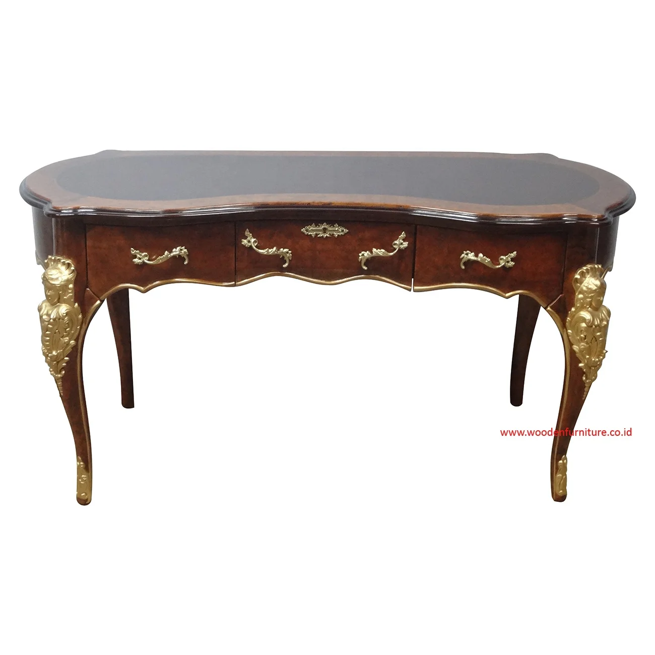 French Style Office Furniture Antique Reproduction Desk Wood Carved