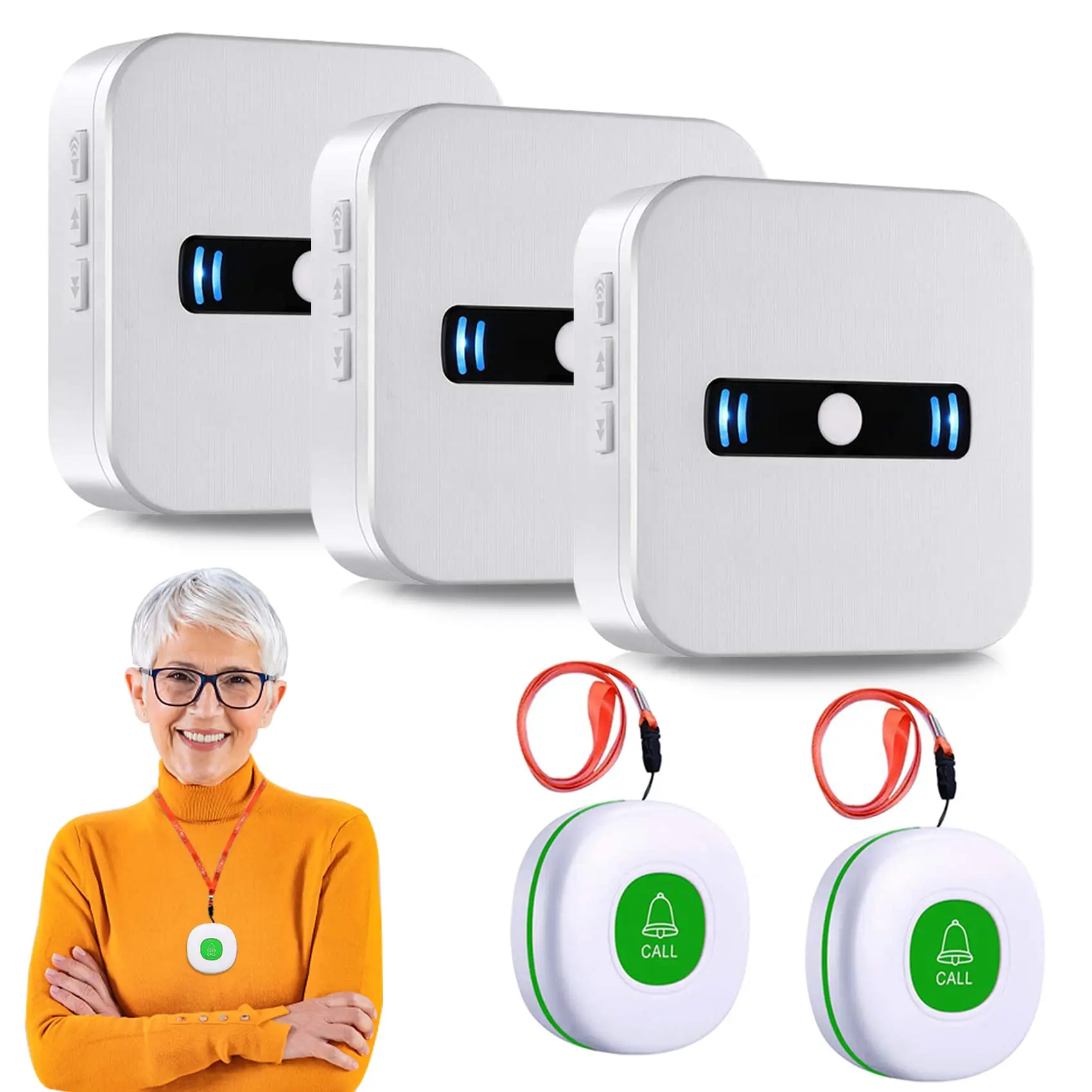 Daytech 55 Ringtones and 5 Adjustable Volume 2025 Trend Product 500ft Long Range Gate Buzzer Caregiver Pager