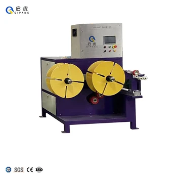 QIPANG PVC 2-5mm Automatic wire coiling winder machine reel changing double spool coiling PE  wire take up machine