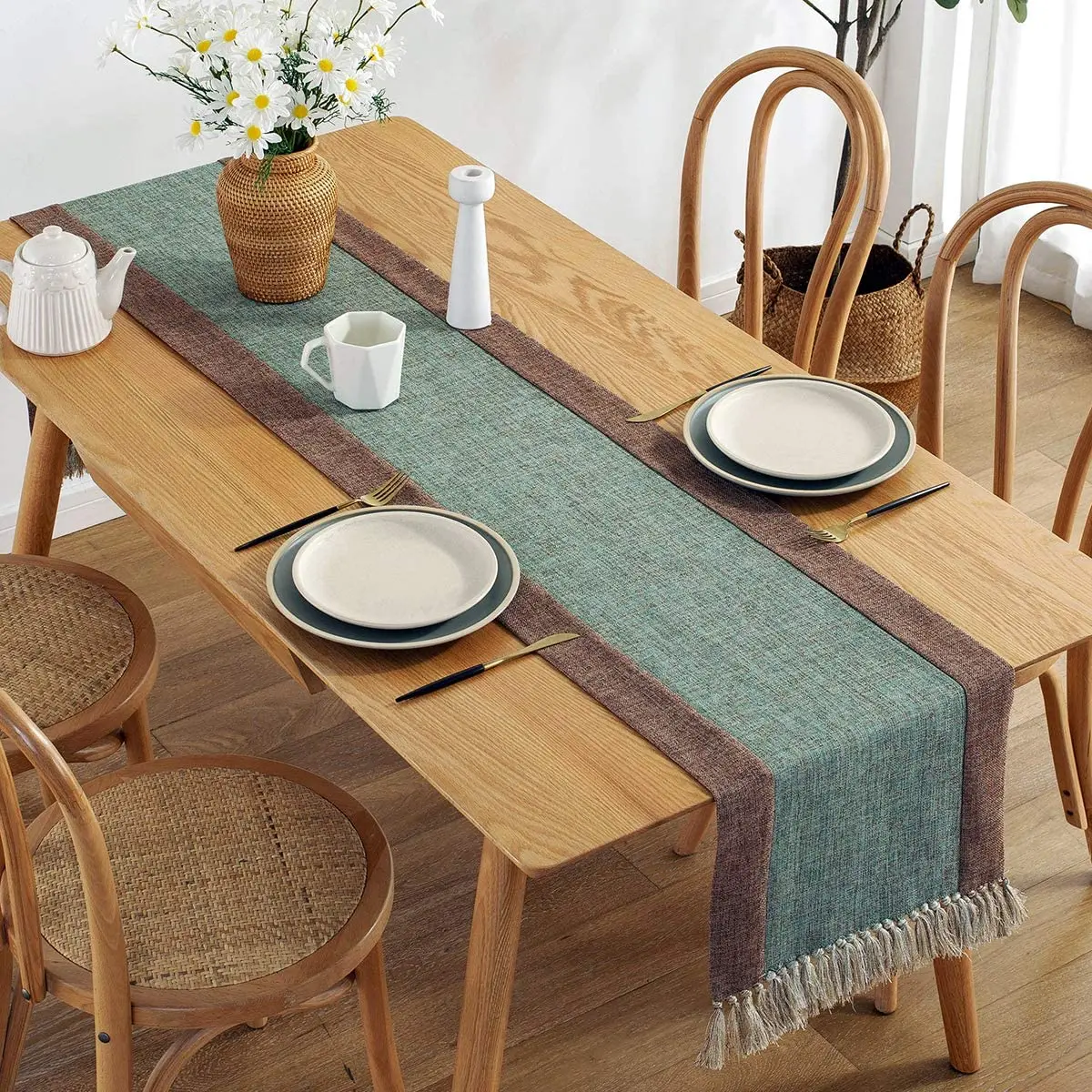 Source Wholesale Modern Farmhouse Jacquard Dining Table Runner