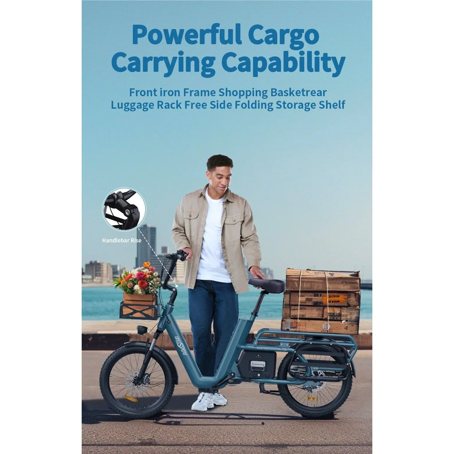 OneSport OT01 Long tail Cargo Electric Bike Lastenrad with 1296Wh Battery and Nabenschaltung