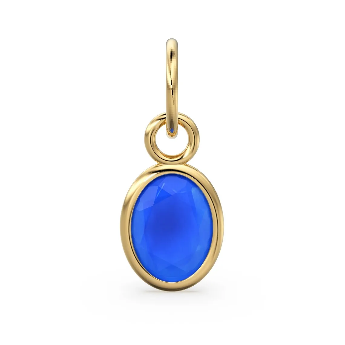 Pendentif Ancien En Argent Sterling Ovale - Serti D'une Pierre Synthèse Bleue, Occasion Bon état