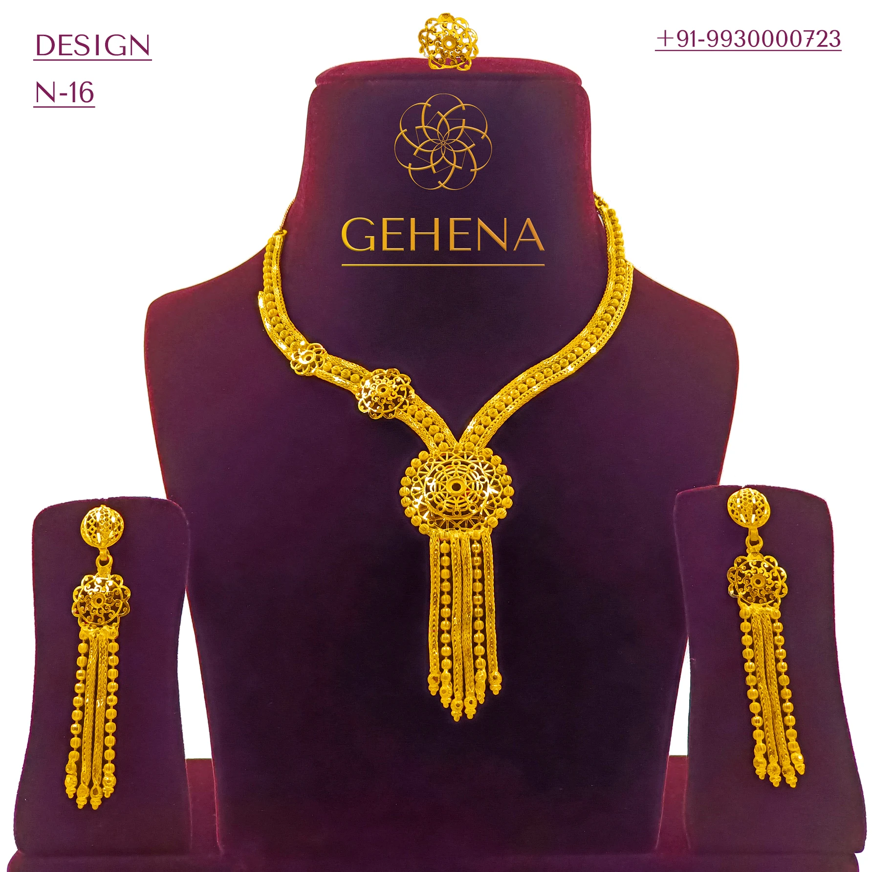 5gm 24k Gold Plated Party Engagement Luxury Necklace Set Collier Bijoux