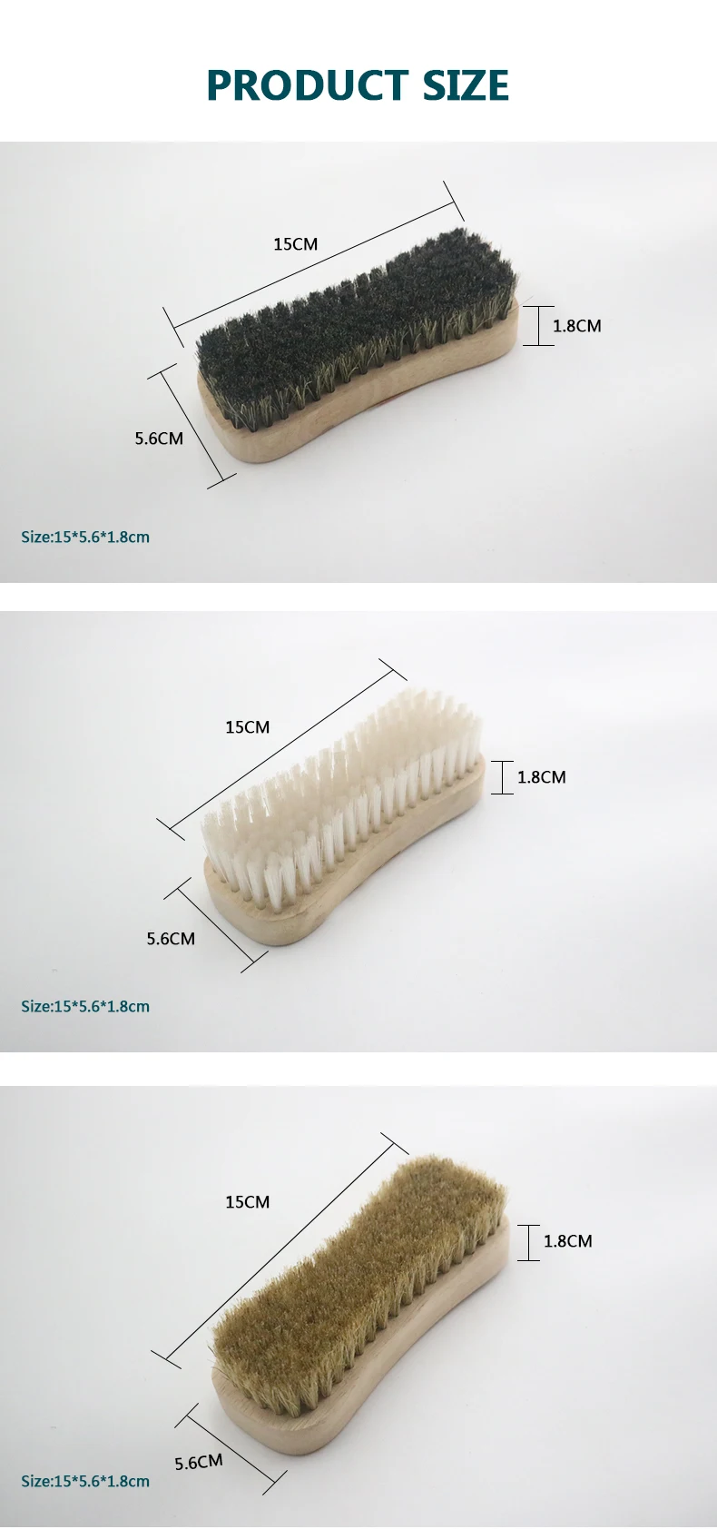 Pure Pig Hair Shoe Shine Brush Soft Genuine Pure Pig Hair Hair Brush