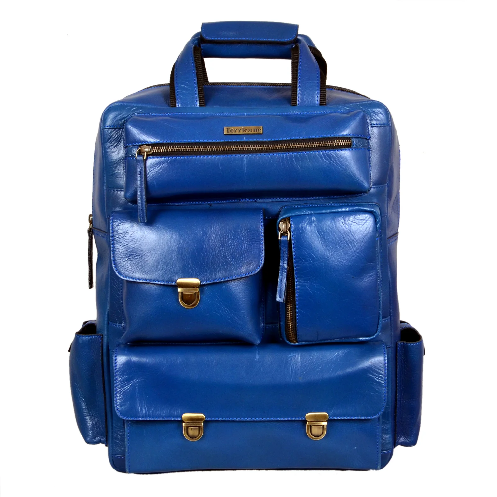 Premium Quality Hot Selling Backpack Leather Back Pack Blue Large