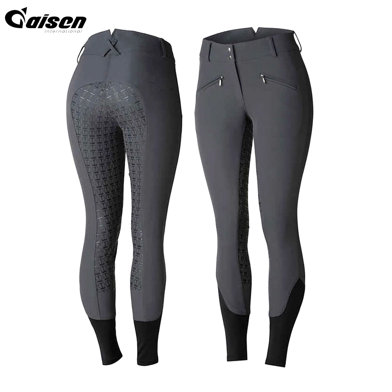 Hot Sale Full Seat Silicone Equestrian Riding Pants Belt Loops Custom Racing Tights High Waist