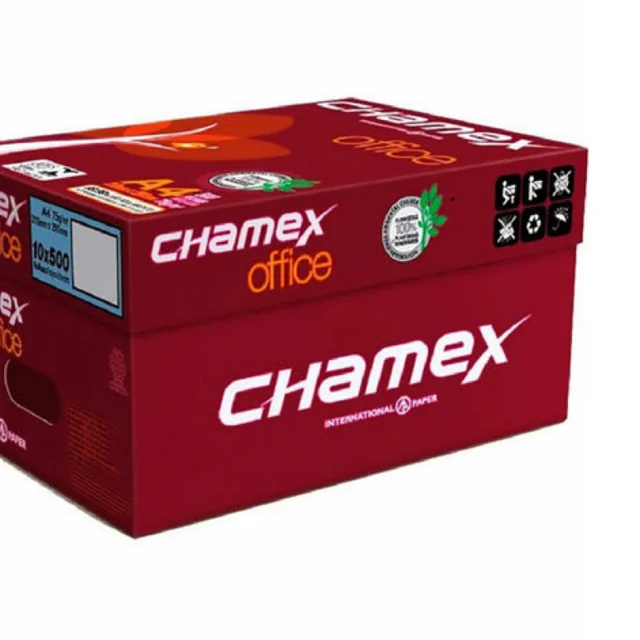 High Quality Chamex Manufacturers OEM 70GSM 75GSM 80GSM 100% Pulp A4 Paper Copier 500 Sheets/Ream - 5 Reams/Box A4 Copy Paper