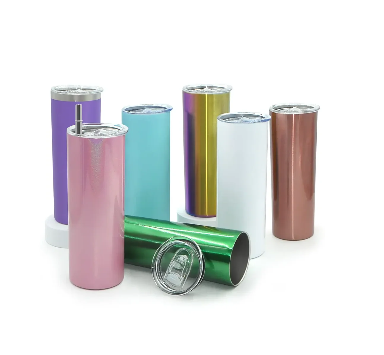 Wholesale White Blank Tumblers 20oz 30oz Stainless Steel Straight