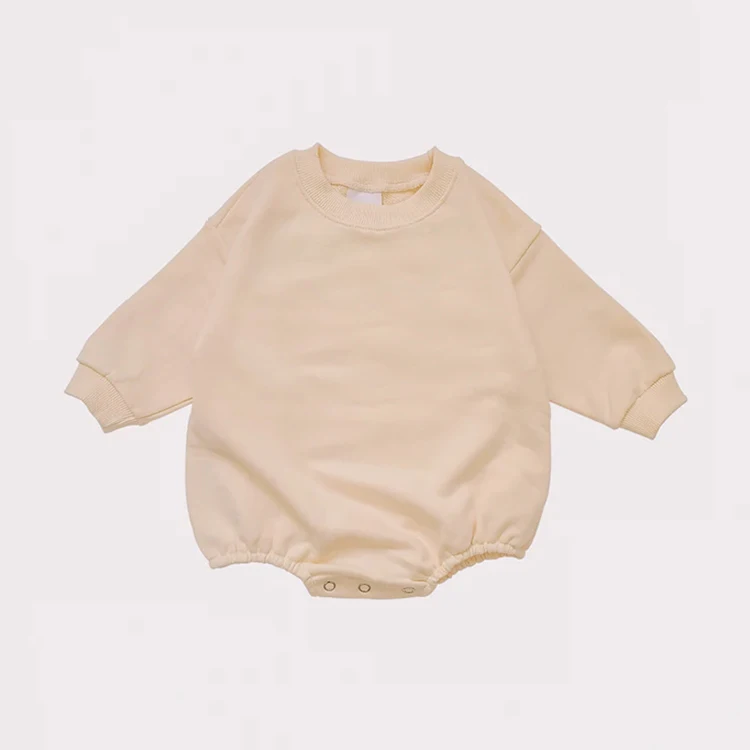 Baby Fleece Sweatshirt Romper Organic Cotton Baby Onesie Long Sleeve