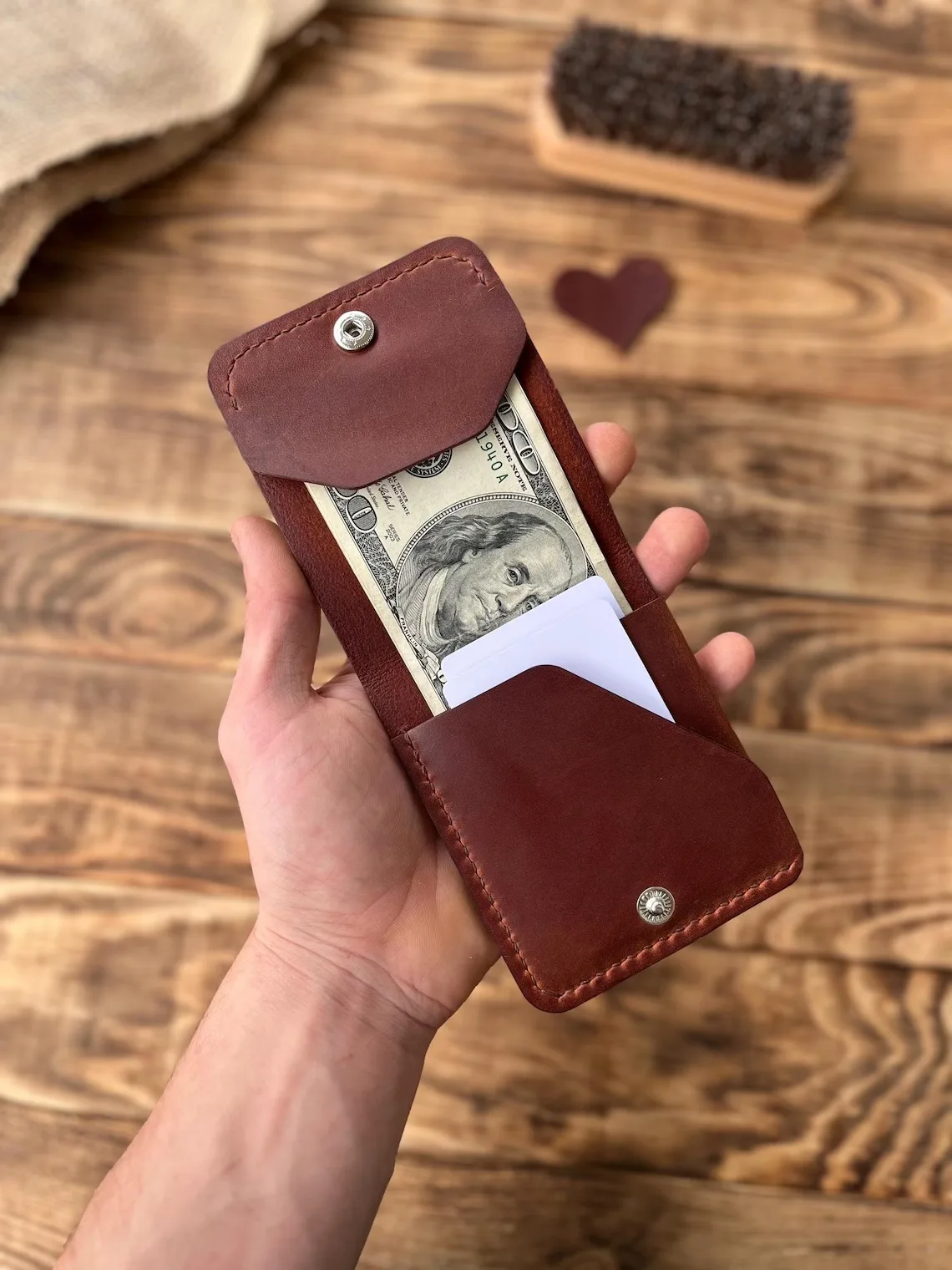 Most Selling Handmade Genuine Leather Wallet with Classic Bifold Design and Smooth Finish for Durability Available for Sale