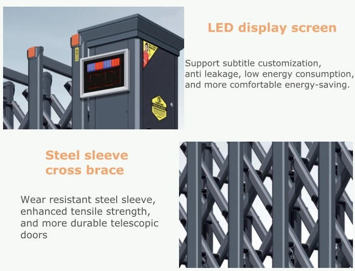 Automatic Retractable Aluminium Steel Accordion Gate