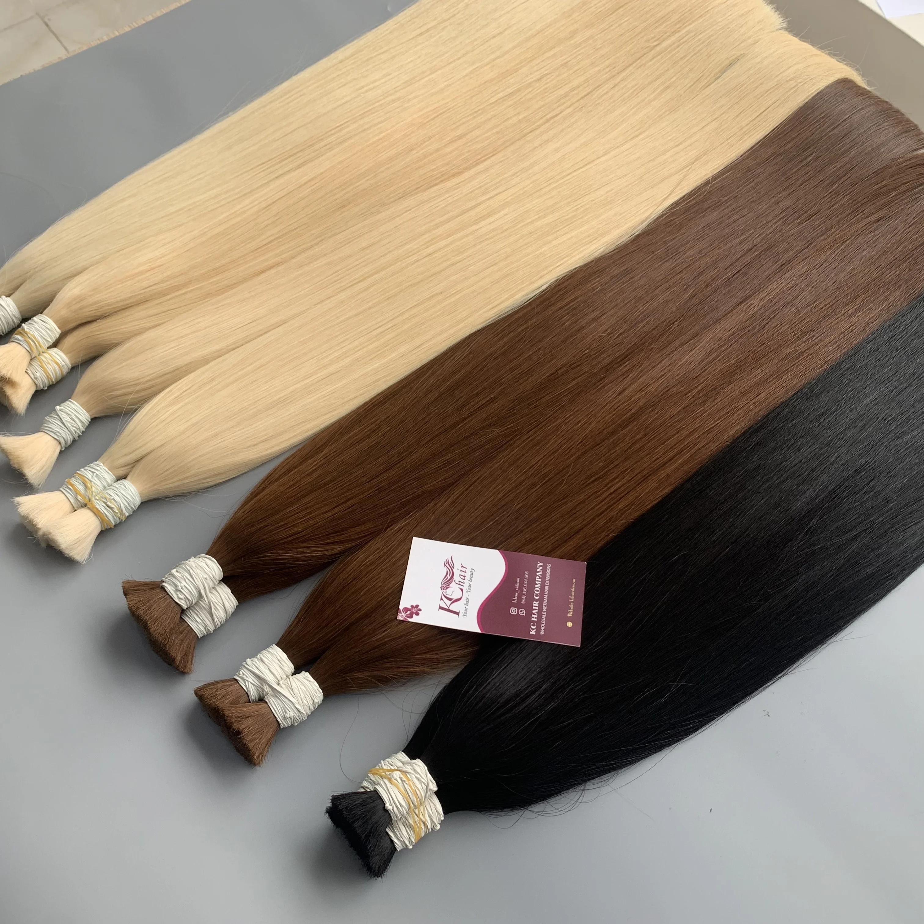 Customized Color Bulk Hair Vietnamese Human Hair Extensions Cuticle ...