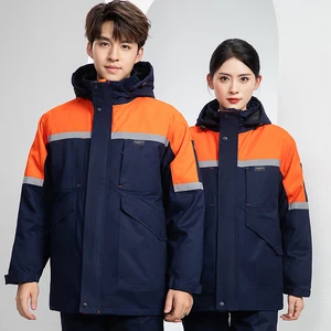 Winter Polyester Wind Cold Proof Warm Work Clothes Uniforms Workwear for Men Construction