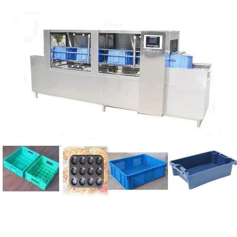 Industrial Single Channel Plastic Crate Washer Pallet Turnover Basket Meat Slaughterhouse Food Processing Machinery