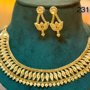 24 Karat Elegant Gold Necklace and Earring Set Best Selling Vintage Style Copper Fashion Jewelry for Weddings and Parties