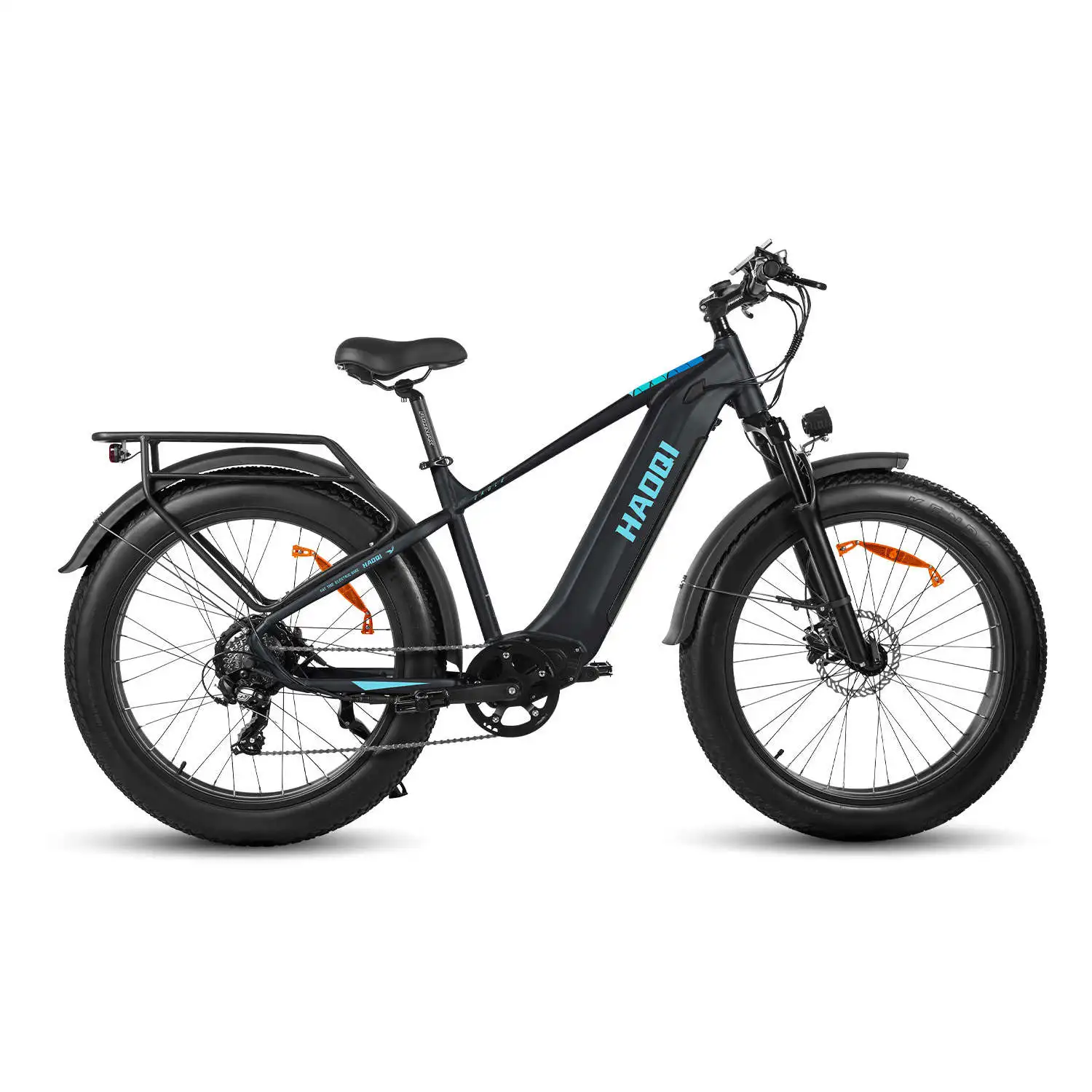 HAOQl All-Terrain 2.0 Electric Cycle Eagle Step over E-Bike with 250W Rear Hub Motor 60km Range Aluminum Carbon Frame Kenda Tire