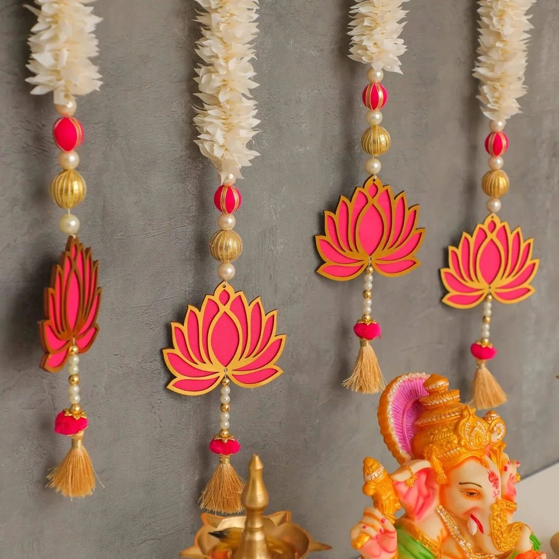 Artificial Jasmine Lotus Flower Garland String For Indian Wedding And ...