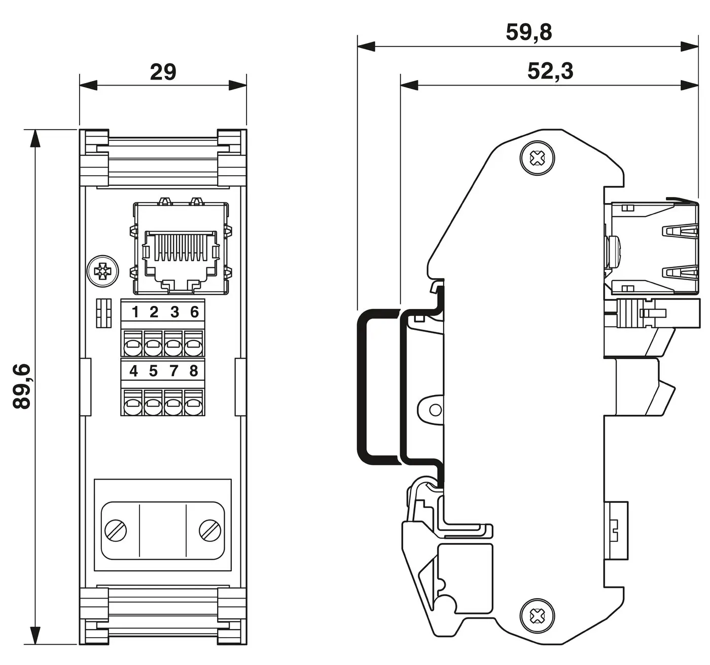 2901646 FL-PP-RJ45/RJ45 Phoenix контактная