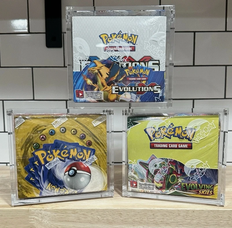 how to make a pokemon booster box Amazon.com: The Hobby Lair Deluxe Acrylic Case Compatible with English Pokemon  Booster Boxes | Magnetic Easy Top Loading main image 1