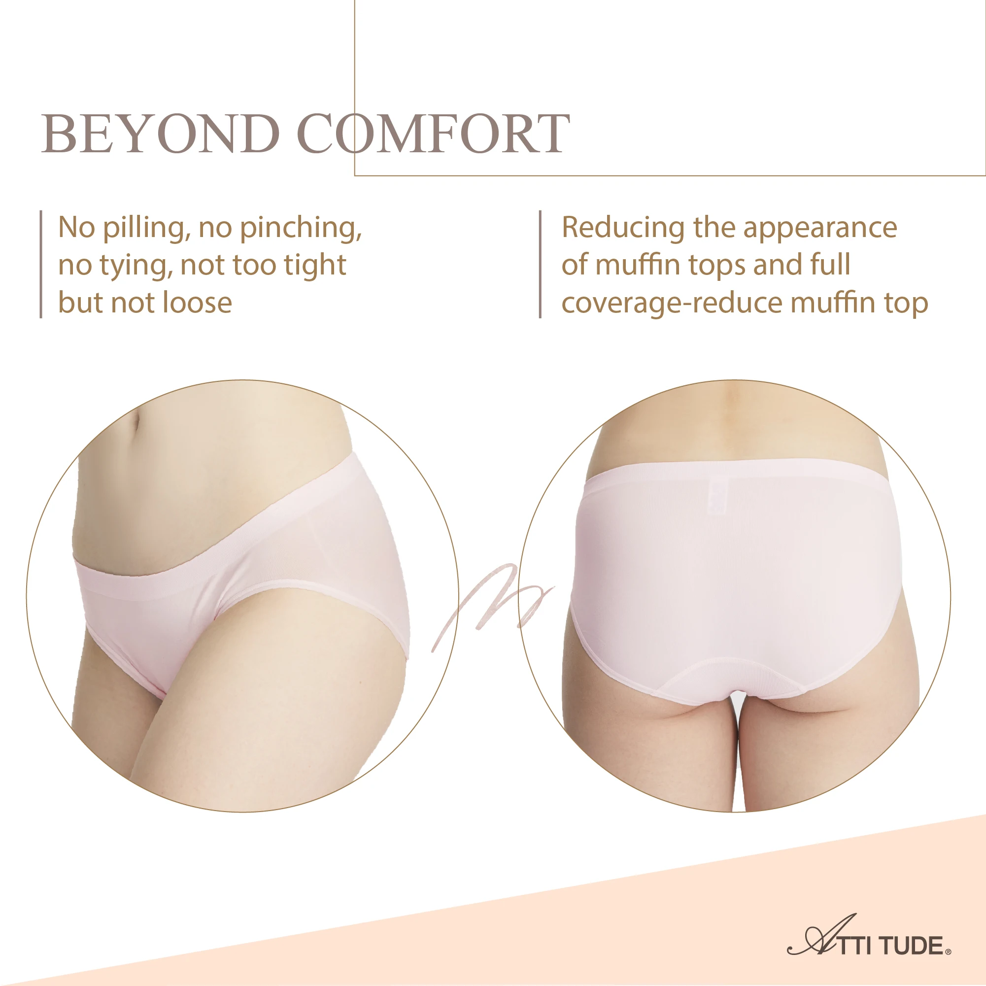 Attitude Protimo Seamless Polyamide Mid Waisted Underwear Women's