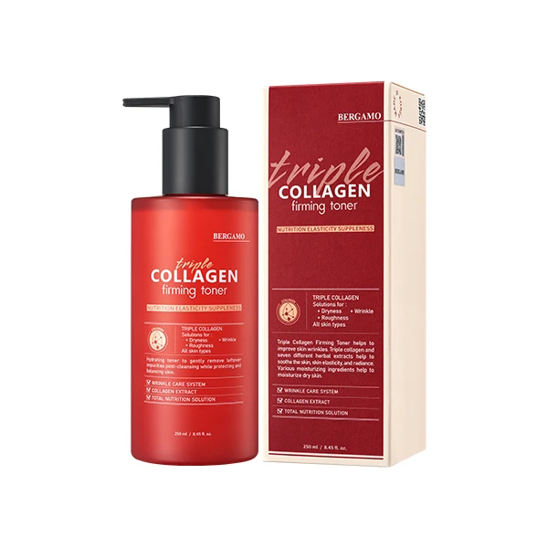 BERGAMO TRIPLE COLLAGEN FIRMING SKIN CARE SET (6PCS) Made in Korea K Beauty Cosmetics Rich Nutrition High Elasticity Wrinkle
