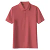 Solid color short-sleeved polo shirt - brick red