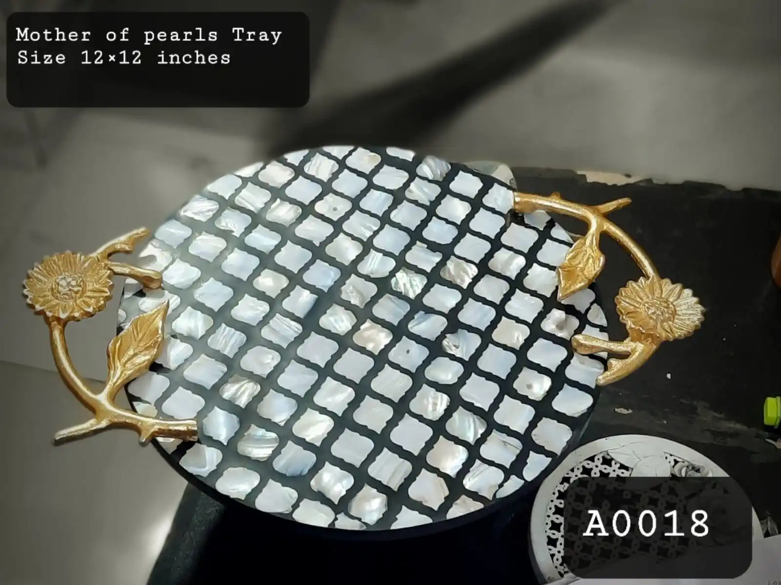 Hot Sell Bone Inlay Tray Chocolate Tray Kuwait,Saudi Arabia/round Tray