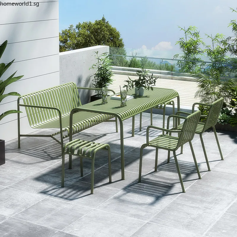 Outdoor Metal Dining Table And Chair Combination Net Red Restaurant Top