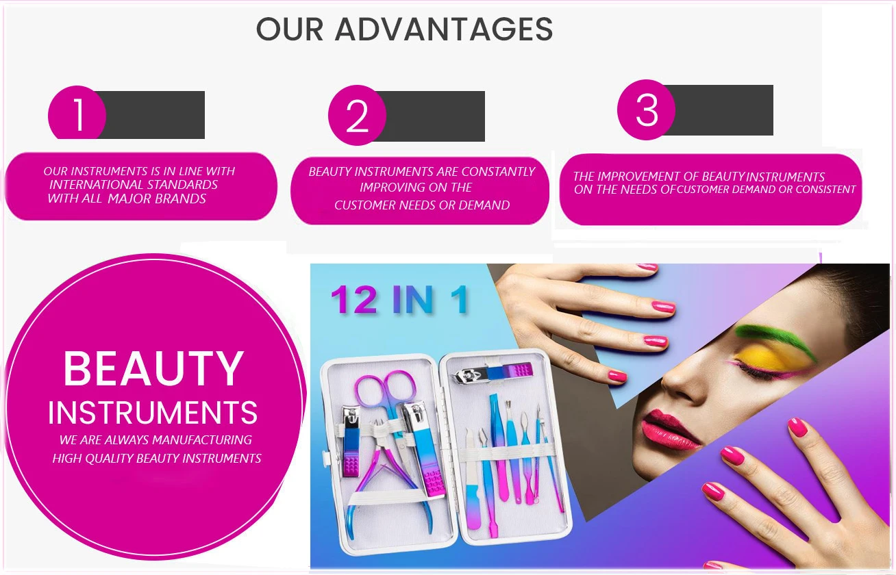 Multi Function Stainless Steel Nail Clipper Set Manicure Pedicure