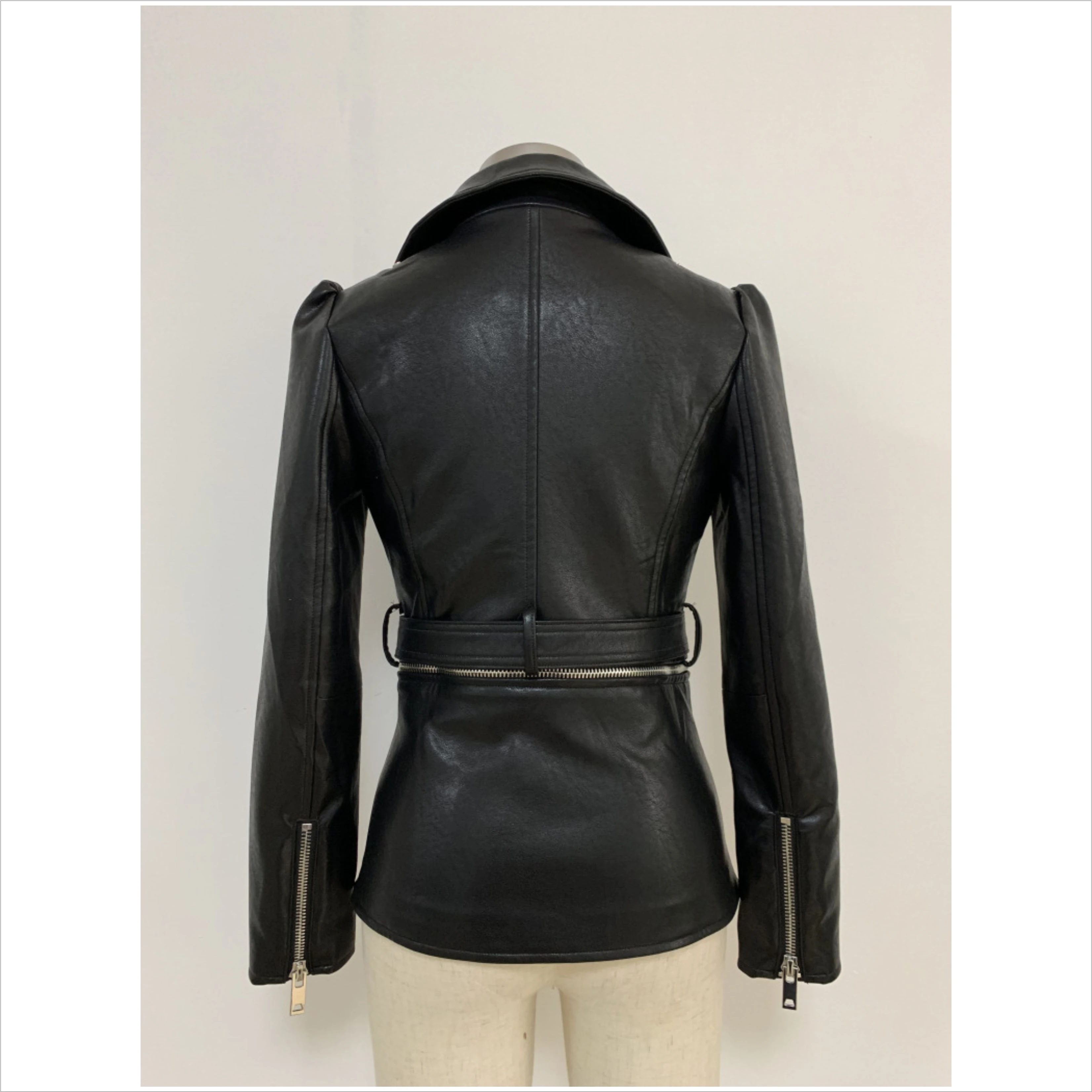 Fashion Woman Short Jacket Slim Streetwear Casual Oversized Solid Zipper Female Outwear Coat Women Motorcycle Leather Jacket - Image 2