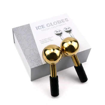 Cool Skin Treatment Steel Ice Globes for Face Massager Reduce Puffiness Metal Facial Ice Globes