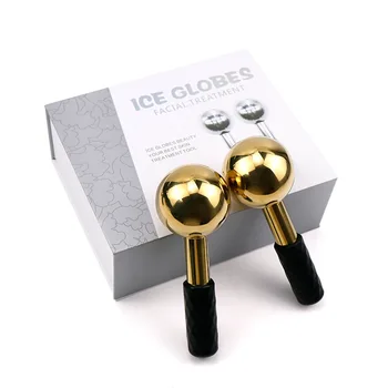 Cool Skin Treatment Steel ice globes for face massager Reduce Puffiness metal facial ice globes