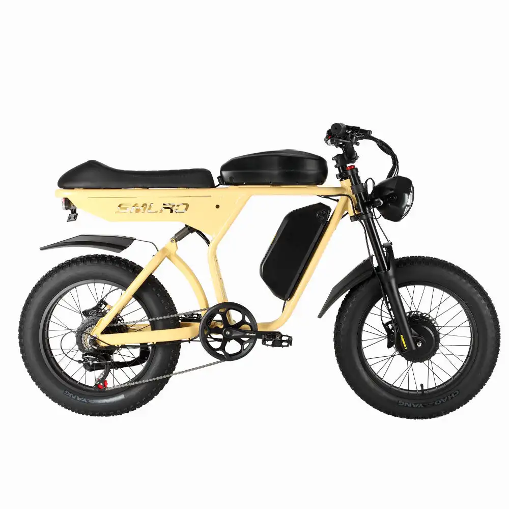 SMLRO U8 PLUS Dual Motor & Dual Battery (48V 21Ah & 19.2Ah) Electric Bike-2000W for 3000W Black/Yellow