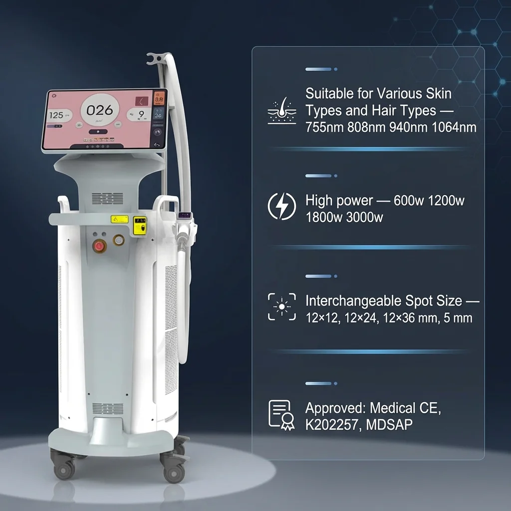 CE Certified Medical Laser Machine for Hair Removal Skin Tightening