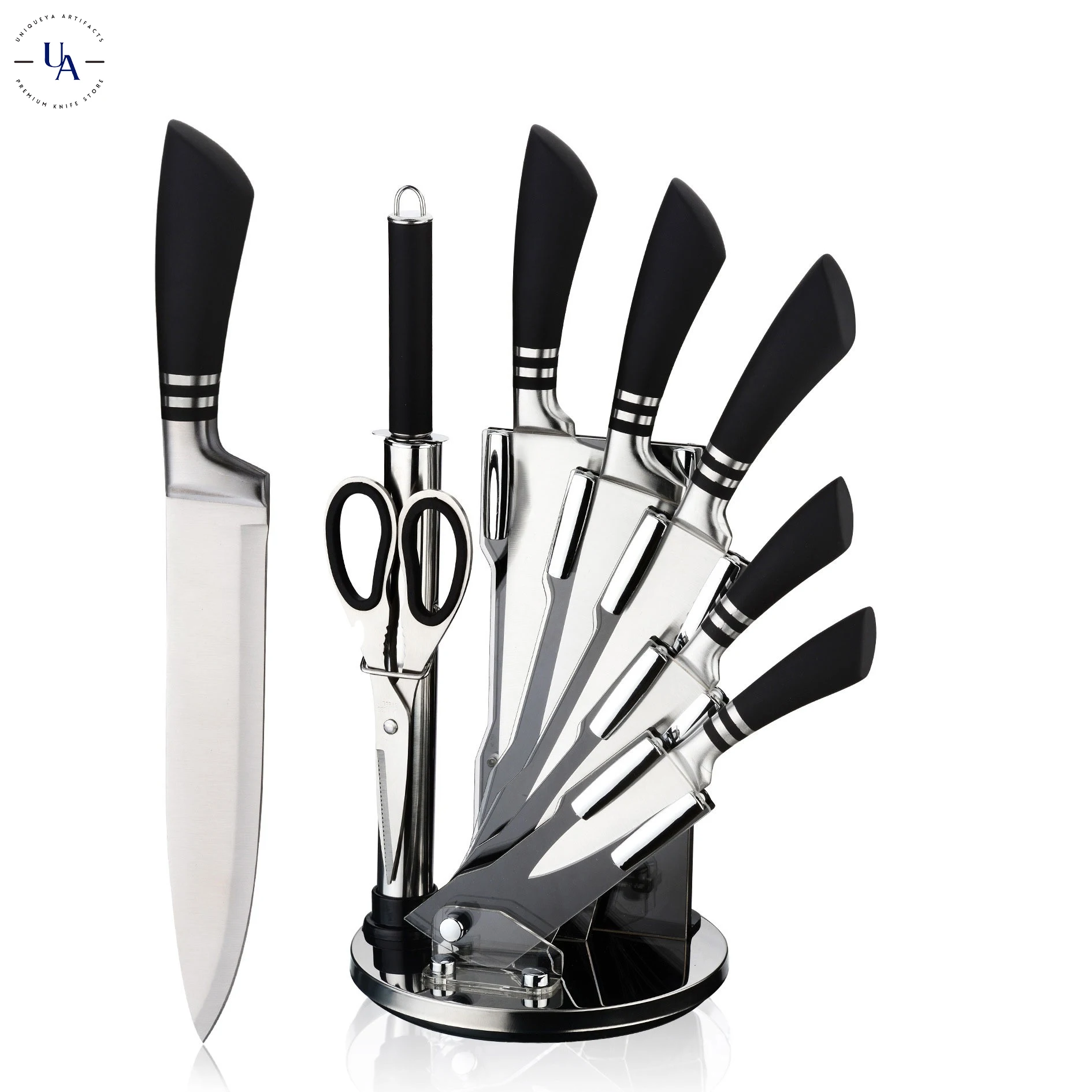 Stainless Steel Cooking Chef Knife Kitchen Utility Knives Set With ...