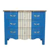 Azul + blanco + madera mancha pintada