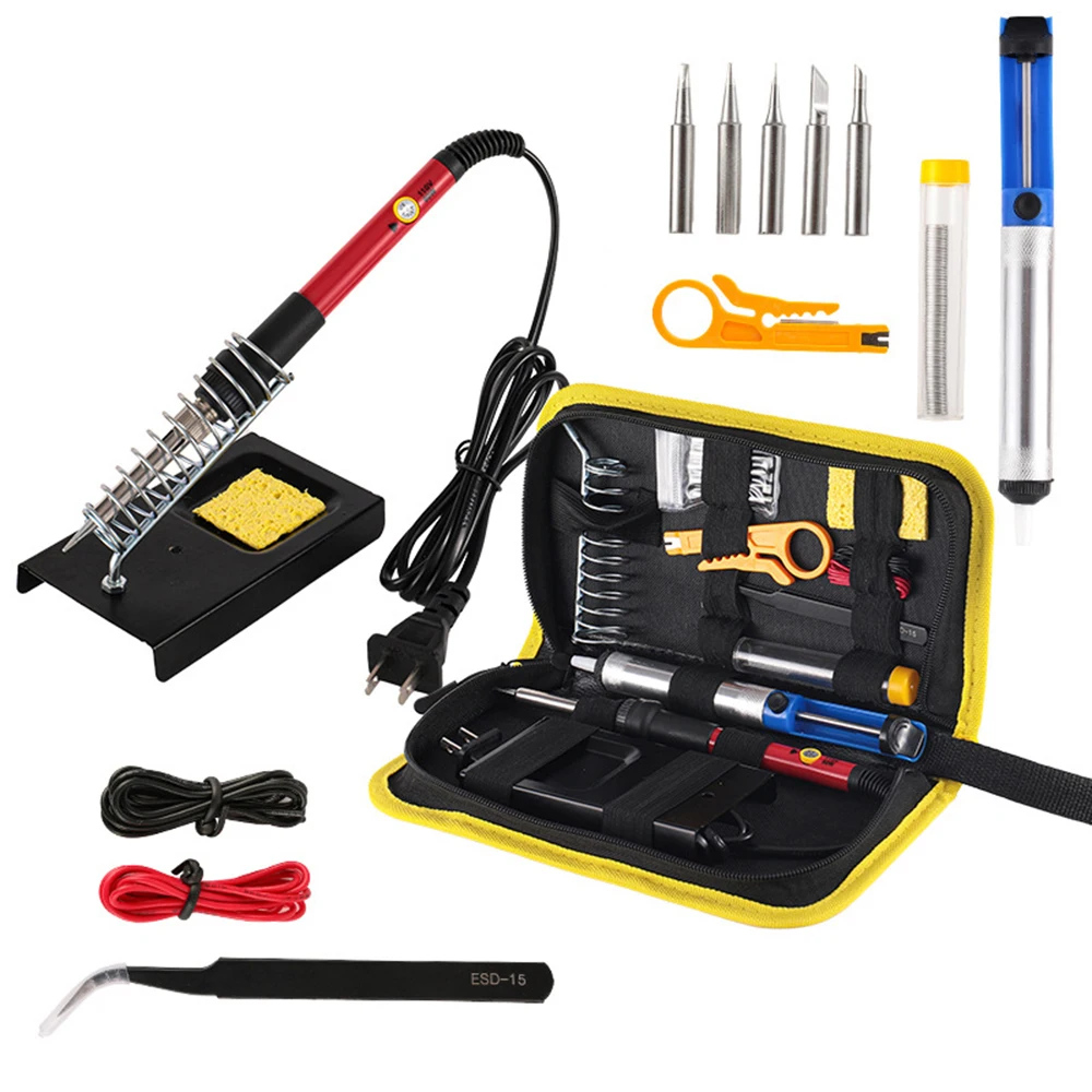 60W Portable Electric Soldering Iron Temperature Adjustable 220V/110V Professional Tin Welder Welding Repair Tool 908