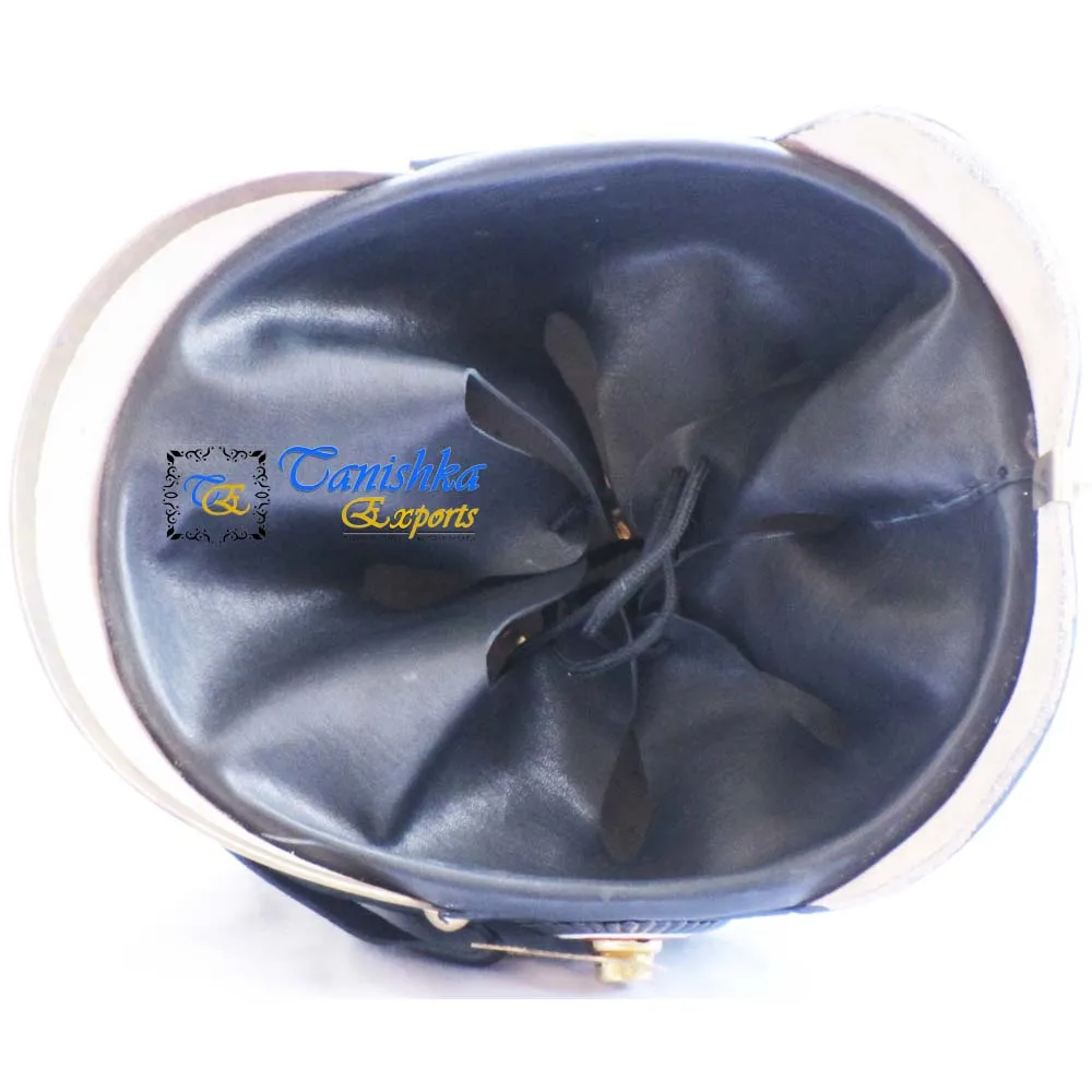 Немецкий шлем из Имперской кожи с длинным шипом, прусский шлем с латунной пластиной из агата для немецкого военного офицера