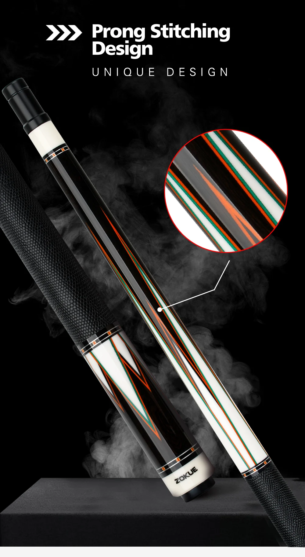 Zokue Pool Cue Real Wood Inlay Professional Stick 12.2-12.5mm Genuine ...
