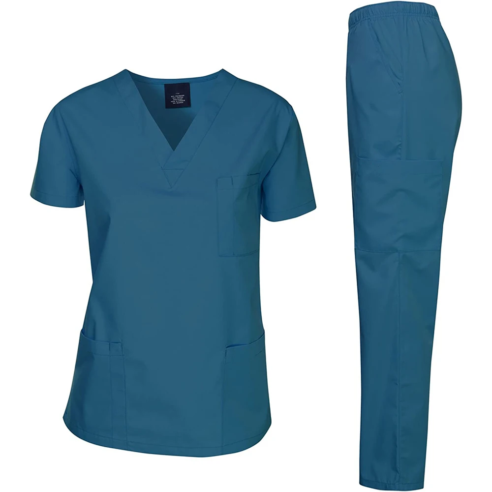 Two Piece Scrub Set Hospital Wear Women Working Nurse Scrub Suits