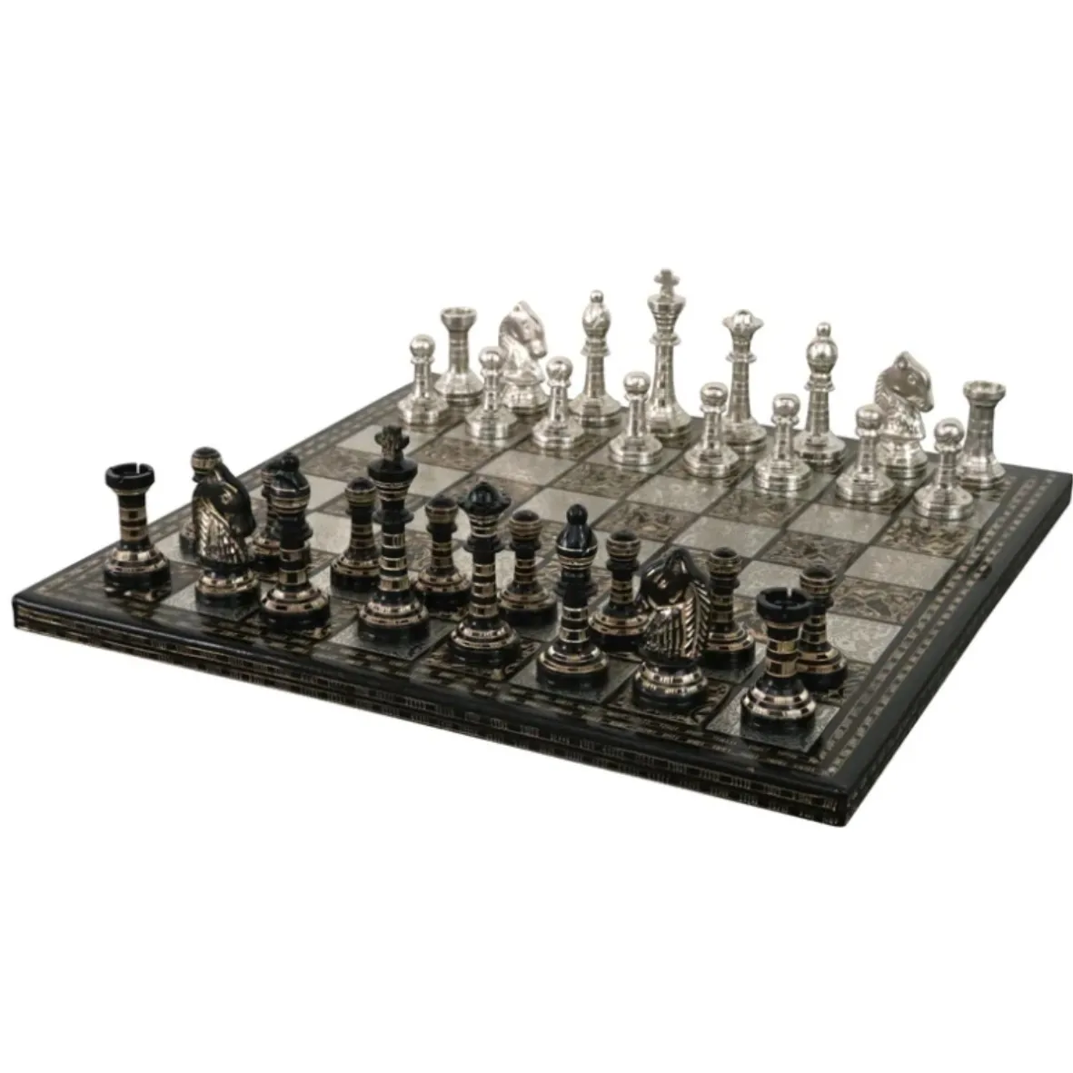 Famiglia Modern Stainless Steel Chess Set